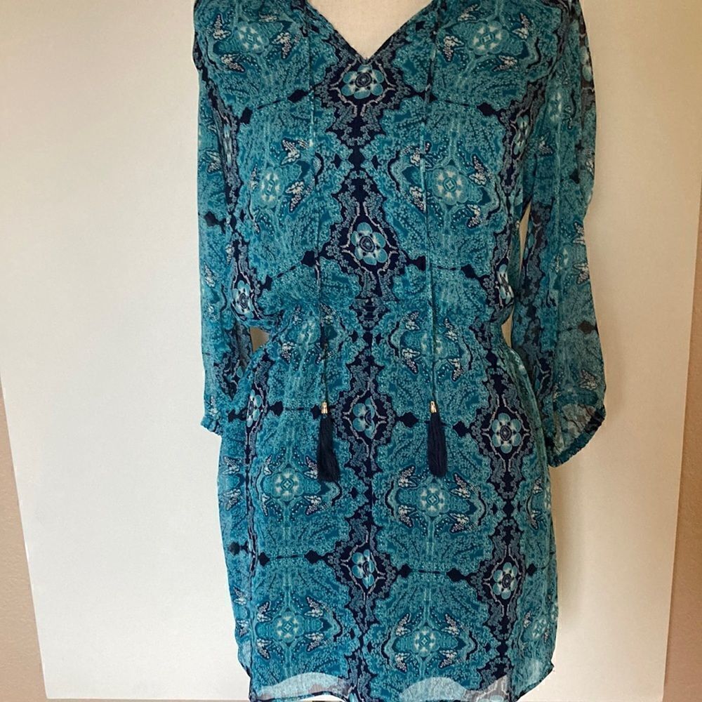Rose & Olive Print Chiffon dress XS